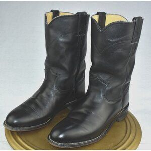 Justin Cora L3703 Women's Boots Size 8 C Black Leather Roper Cowgirl Western